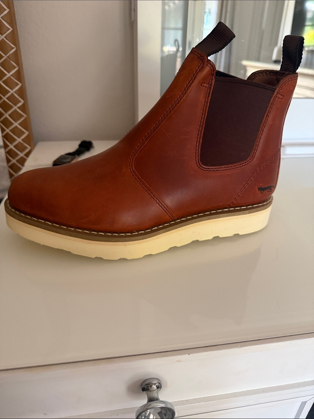 Classic Brown Leather Chukka Boot with Cream Sole